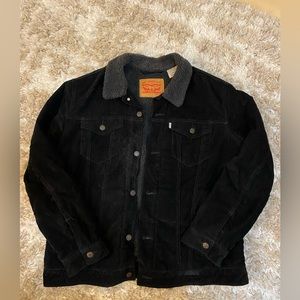 black Sherpa lined corduroy jacket by Levi’s